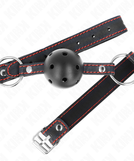KINK - HOLLOW HARD BLACK BALL GAG MODEL 2 65 x 2.5 CM