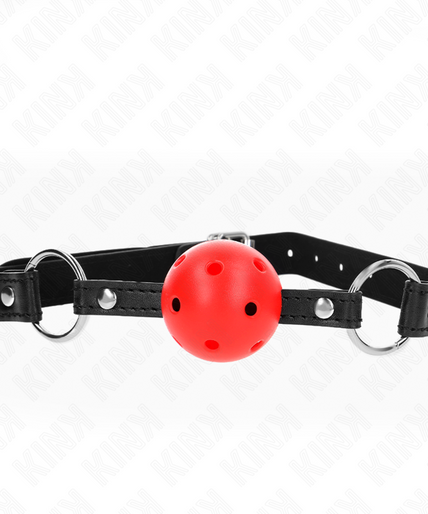 Kink – Holle harde rode bal 4,5 cm mondknevel model 1 63,5 x 2 cm