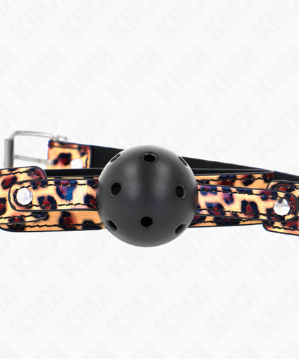 KINK - LEOPARD BREATHABLE BALL 4.5 CM GAG 65 x 2.5 CM