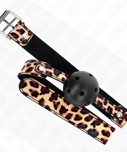 KINK - LEOPARD BREATHABLE BALL 4.5 CM GAG 65 x 2.5 CM