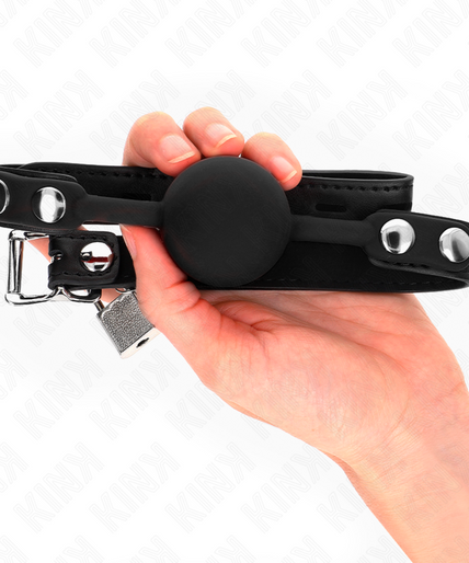 KINK - MODEL 1 SILICONE BALL 4 CM GAG WITH LOCK 60 x 2 CM