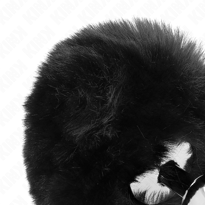 Kink – Stainless Steel Plug 7 X 3 Cm With Black Faux Fur Rabbit Tail 8 Cm