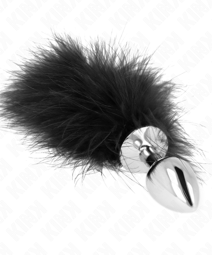 KINK - STAINLESS STEEL ANAL PLUG 11 x 7 CM WITH FEATHER 11 CM