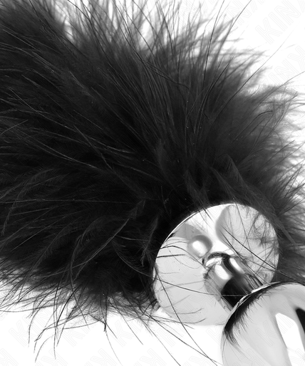 KINK - STAINLESS STEEL ANAL PLUG 11 x 7 CM WITH FEATHER 11 CM