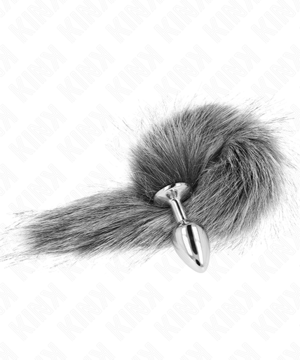 KINK - ANAL PLUG SIZE S 7 X 3 CM WITH SYNTHETIC TAIL 40 CM GREY