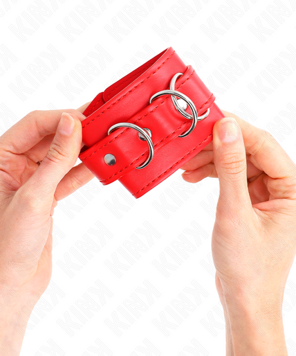 KINK - 3 D-RING WRIST RESTRAINTS ADJUSTABLE RED 17.5-25 CM X 6 CM