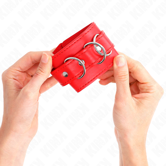 Kink – 3D-ring polsboeien verstelbaar rood 17,5 – 25 cm x 6 cm