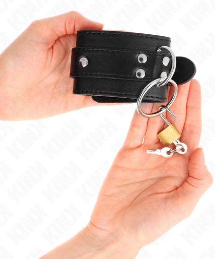 KINK - O-RING LOCKED WRIST RESTRAINTS BLACK ADJUSTABLE 20-28 CM X 5.5 CM