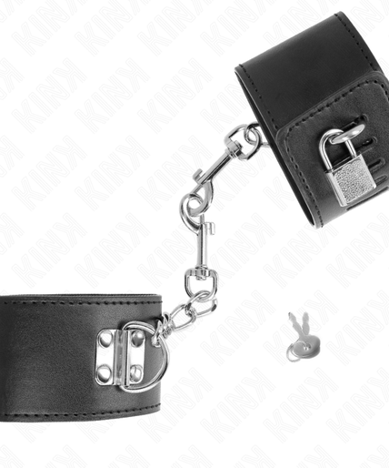 KINK - WRIST RESTRAINTS WITH PADLOCK CLOSURE BLACK ADJUSTABLE 16-23 CM X 5.5 CM
