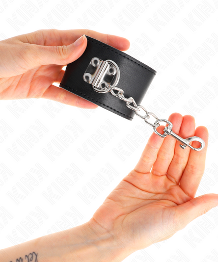 KINK - WRIST RESTRAINTS WITH PADLOCK CLOSURE BLACK ADJUSTABLE 16-23 CM X 5.5 CM