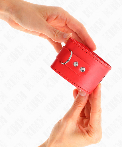 KINK - WRIST RESTRAINTS WITH PADLOCK CLOSURE RED ADJUSTABLE 16-23 CM X 5.5 CM