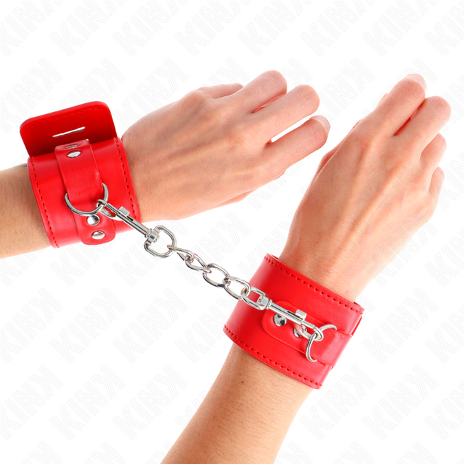 KINK - POLSBANDEN MET HANGSLUITING ROOD VERSTELBAAR 16-23 CM X 5.5 CM