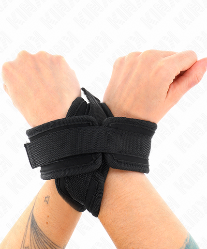 KINK - CROSS CUFFS BLACK 34 X 5.5 CM
