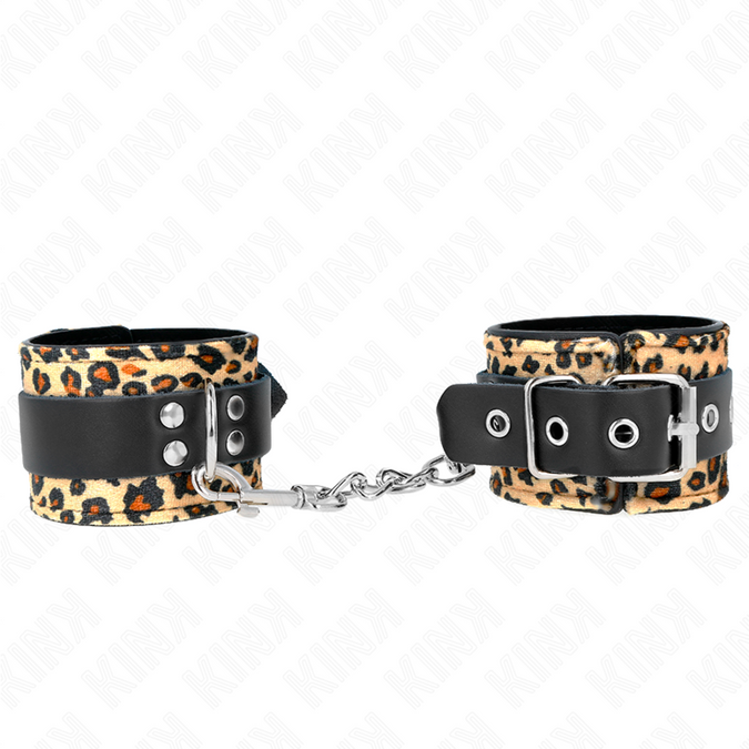 KINK - LEOPAARD ECHT LEREN POLSBAND VERSTELBAAR 18-29 CM X 5,5 CM