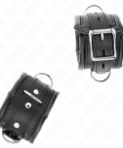 KINK - HEAVY WRIST RESTRAINTS WITH BLACK FUR LINED ADJUSTABLE 20-30 CM X 6 CM