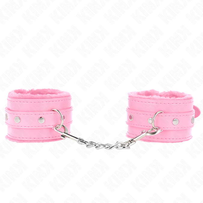 KINK - PREMIUM ROZE GEVOERDE POLSBOEIEN ROZE MET ROZE RIEM VERSTELBAAR 17-29 CM X 6 CM