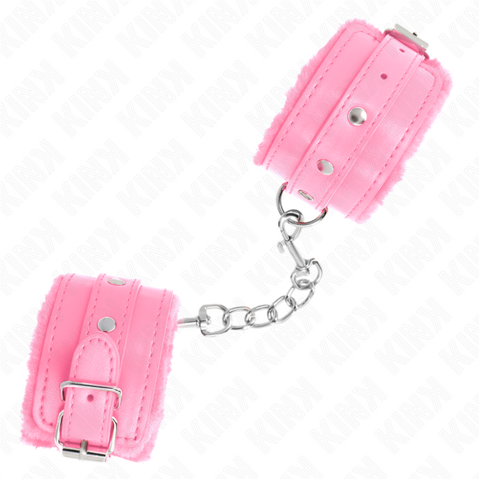 KINK - PREMIUM ROZE GEVOERDE POLSBOEIEN ROZE MET ROZE RIEM VERSTELBAAR 17-29 CM X 6 CM