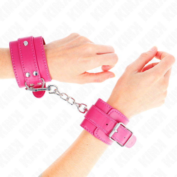 Kink – Polsboeien Framboosroze Met Framboosroze Voering Verstelbaar 20 – 28 Cm X 5.5 Cm