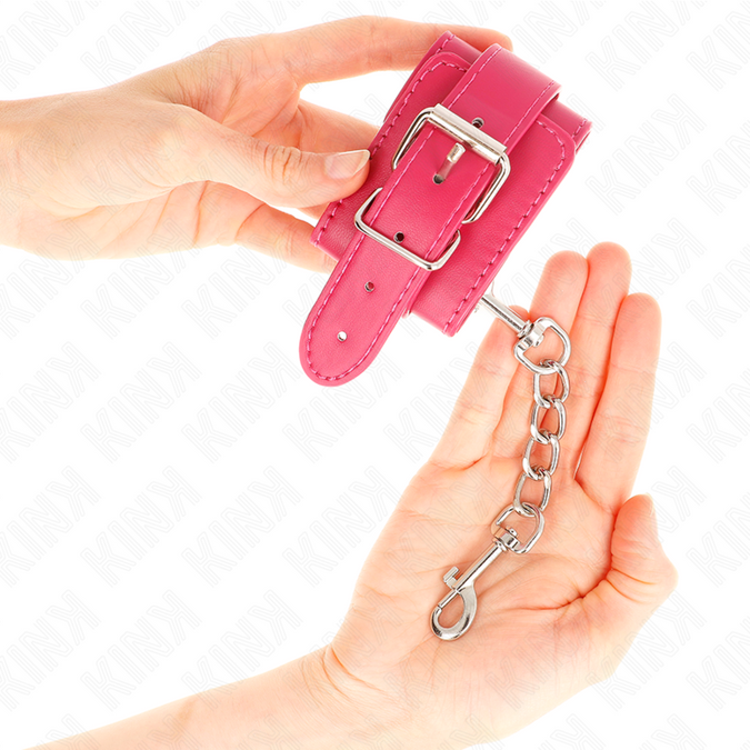 Kink – Polsboeien Framboosroze Met Framboosroze Voering Verstelbaar 20 – 28 Cm X 5.5 Cm