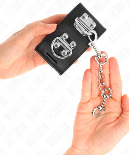 KINK - MULTIPOSITION WRIST RESTRAINTS WITH PADLOCK CLOSURE BLACK ADJUSTABLE 16-23 CM X 5.5 CM