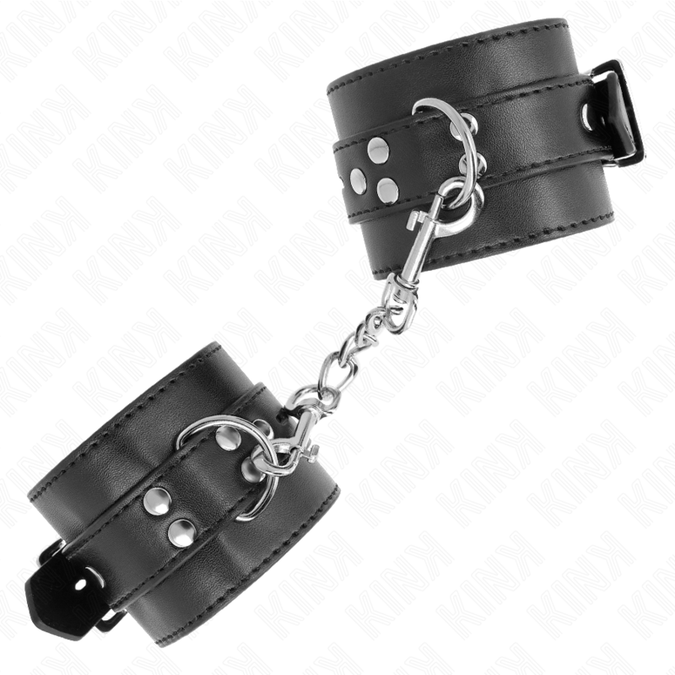 Kink – Wrist Restraints Black With Black Belt Adjustable 17 – 28 Cm X 6 Cm