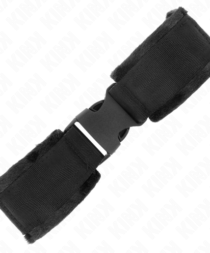 KINK - NYLON BIND HOOK&LOOP WRIST RESTRAINTS RED-BLACK MODEL 1 AJDUSTABLE 25-35 CM X 6 CM