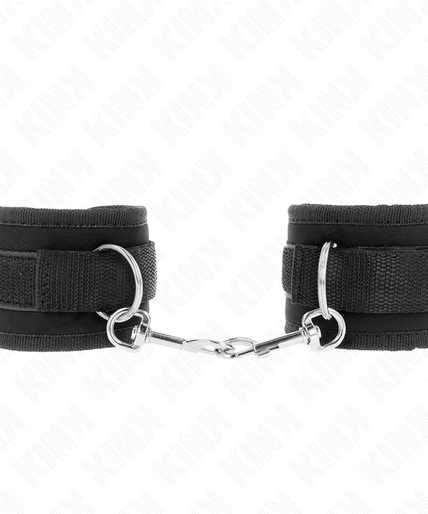 KINK - NYLON BIND HOOK&LOOP WRIST RESTRAINTS BLACK MODEL 2 ADJUSTABLE 18-35 CM X 6 CM