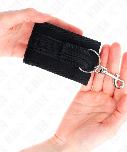 KINK - NYLON BIND HOOK&LOOP WRIST RESTRAINTS BLACK MODEL 2 ADJUSTABLE 18-35 CM X 6 CM