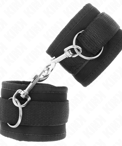 KINK - NYLON BIND HOOK&LOOP WRIST RESTRAINTS BLACK MODEL 2 ADJUSTABLE 18-35 CM X 6 CM