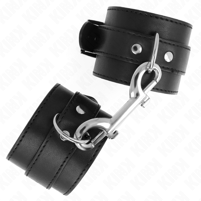 Kink – Wrist Restraints – Single Rivet Row And Big Buckle Black Adjustable 17 – 28 Cm X 5 Cm