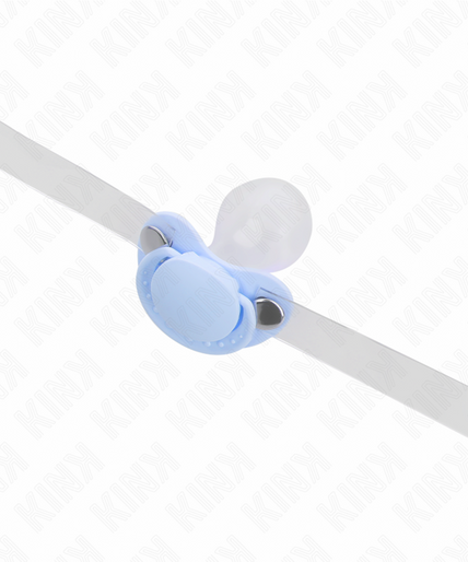 KINK - LIGHT BLUE PACIFIER SHAPED GAG 5.5 x 4 CM ADJUSTABLE 43-60 CM
