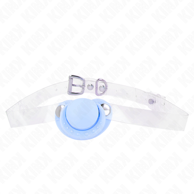 Kink – Lichtblauwe speenvormige gag 5,5 x 4 cm verstelbaar 43 – 60 cm
