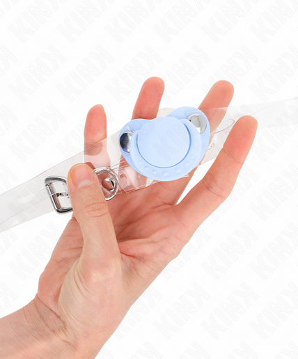 KINK - LIGHT BLUE PACIFIER SHAPED GAG 5.5 x 4 CM ADJUSTABLE 43-60 CM