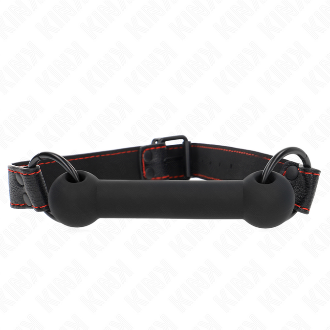 Kink – Bone Gag With Leatherette Strap Black Adjustable 41 – 57 Cm