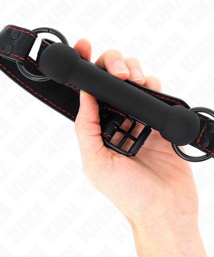 Kink – Botknevel met kunstlederen band zwart verstelbaar 41 – 57 cm