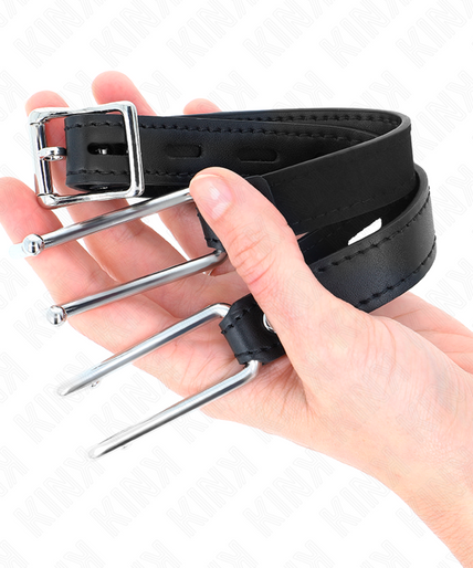 KINK - METAL HOOK GAG 11.5 CM WITH LEATHERETTE STRAP ADJUSTABLE 39-58 CM X 2 CM