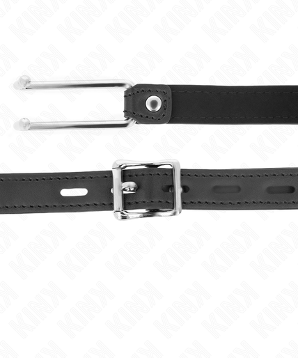 KINK - METAL HOOK GAG 11.5 CM WITH LEATHERETTE STRAP ADJUSTABLE 39-58 CM X 2 CM
