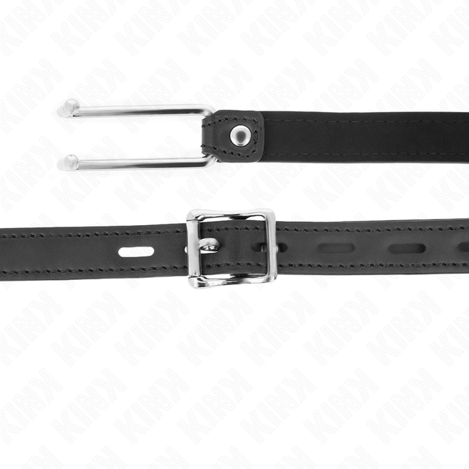Kink – Metalen Haak Mondknevel 11,5 cm met verstelbare leren band 39 – 58 cm x 2 cm