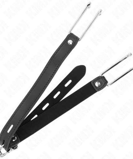 KINK - METAL HOOK GAG 11.5 CM WITH LEATHERETTE STRAP ADJUSTABLE 39-58 CM X 2 CM
