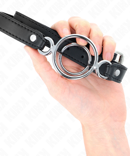 KINK - GAG WITH MULTIPLE O-RINGS 5 CM BLACK 63 X 2.5 CM