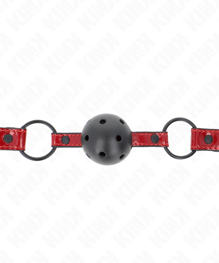 KINK - SHINY LEATHERETTE BALL 4.5 CM GAG 63.5 X 2 CM ADJUSTABLE 41 X 59 CM