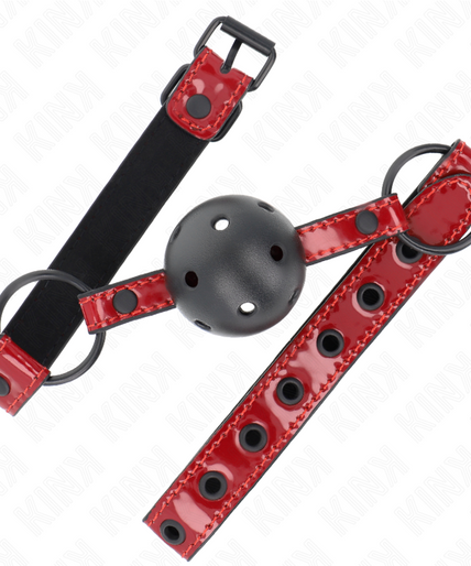 KINK - SHINY LEATHERETTE BALL 4.5 CM GAG 63.5 X 2 CM ADJUSTABLE 41 X 59 CM