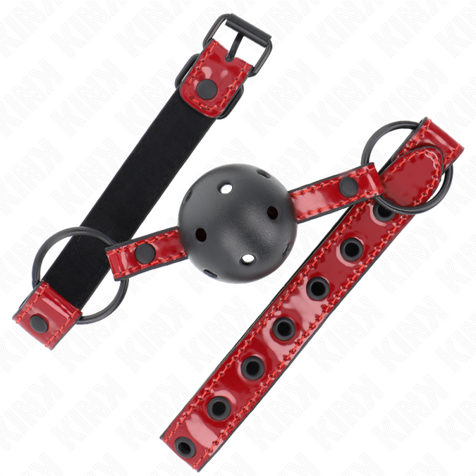 KINK - GLANZEN KUNSTLEDEREN BAL 4,5 CM KNEVEL 63,5 X 2 CM VERSTELBAAR 41 X 59 CM