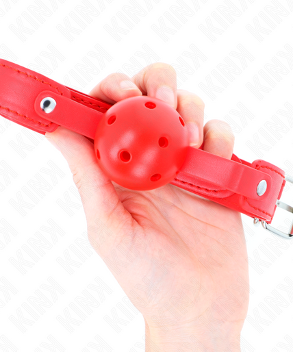 KINK - RED BREATHABLE BALL 4.5 CM GAG 65 x 2.5 CM