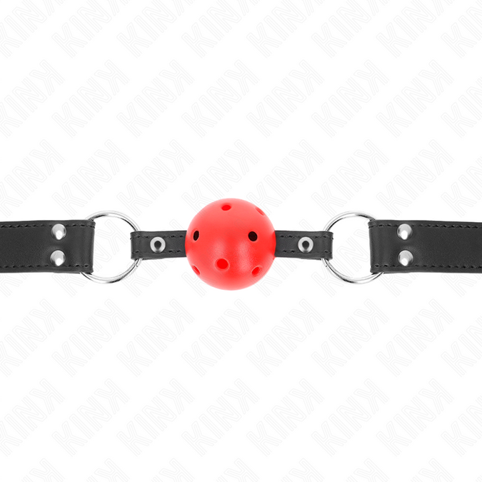KINK - ADEMENDE BAL KNEVEL 4 CM MET DUBBELE KLINKNAGEL LEER 62,5 x 2,5 CM VERSTELBAAR 42-58 CM