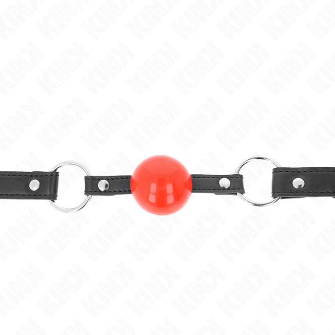 Kink – Ball 4 cm bit met slot rode bal zwarte band 60 x 2 cm