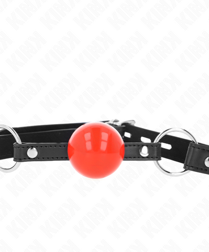 KINK - BALL 4 CM GAG WITH LOCK RED BALL BLACK STRAP 60 x 2 CM