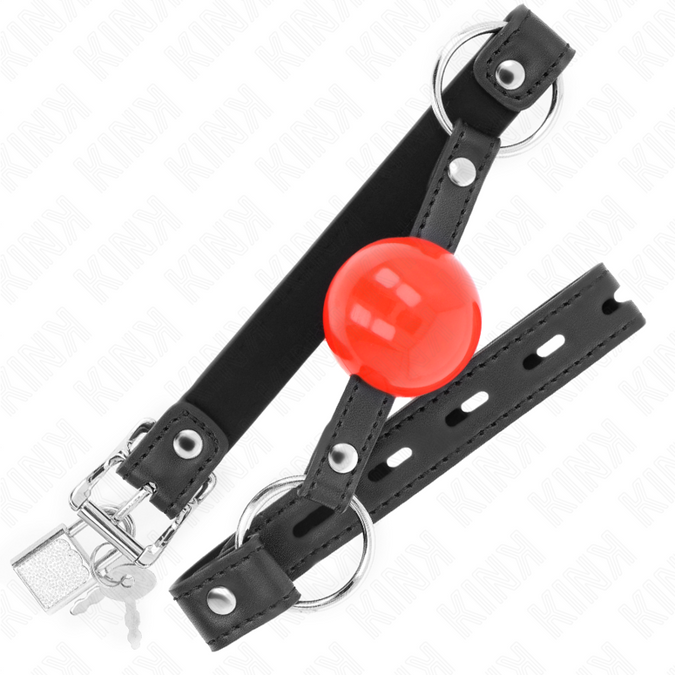 Kink – Ball 4 cm bit met slot rode bal zwarte band 60 x 2 cm
