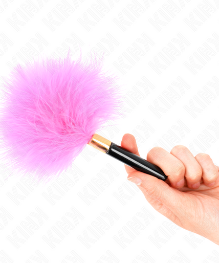 KINK - FUCHSIA GOLD METAL TICKLE FEATHERS 18 CM