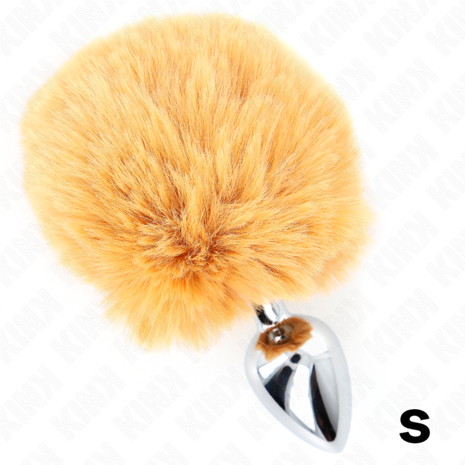 Kink – Stainless Steel Plug 7 X 3 Cm With Beige Faux Fur Rabbit Tail 8 Cm